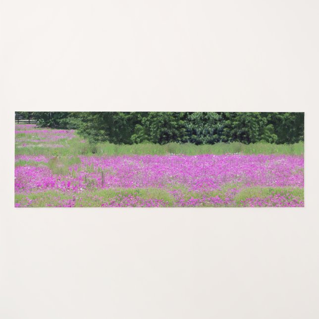 Esterilla De Yoga Campo de flores Phlox silvestres en una alfombra d (Anverso (horizontal))