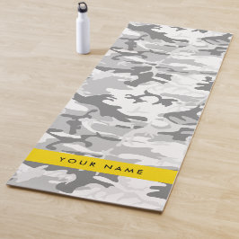 Esterilla De Yoga Camuflaje Gris Nieve de Invierno Personaliza tu no