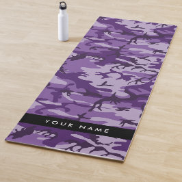 Esterilla De Yoga Camuflaje Púrpura Personaliza tu nombre