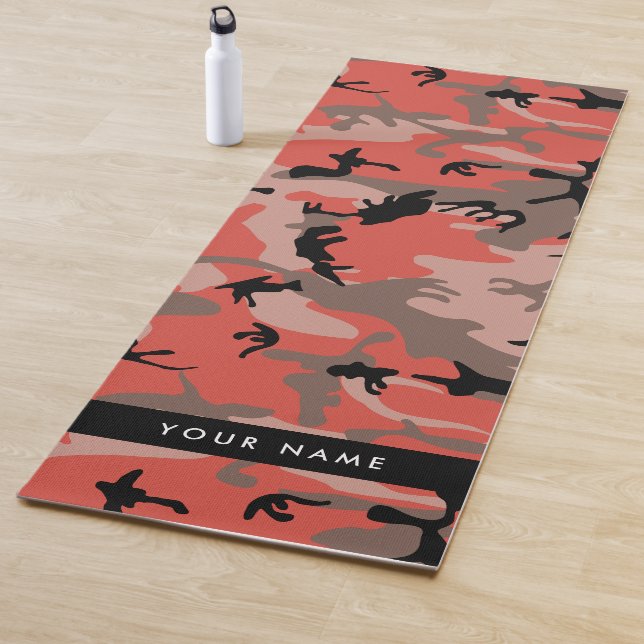 Esterilla De Yoga Camuflaje rojo y marrón Tu nombre Personaliza (In situ)