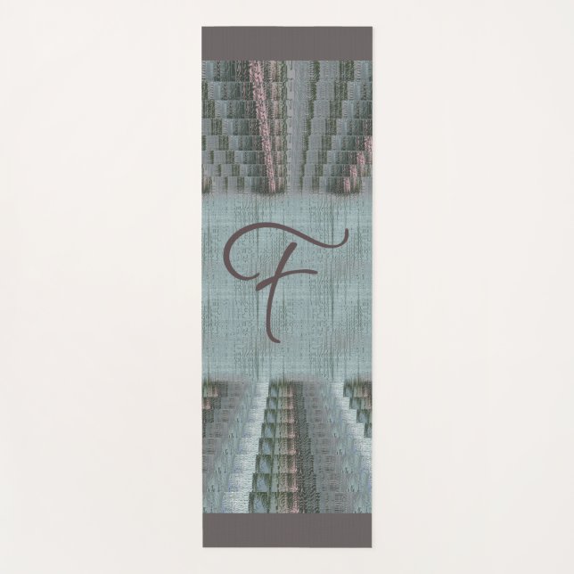 Esterilla De Yoga Canto verde azulado de tonos tierra Rubor rosa de  (Anverso)