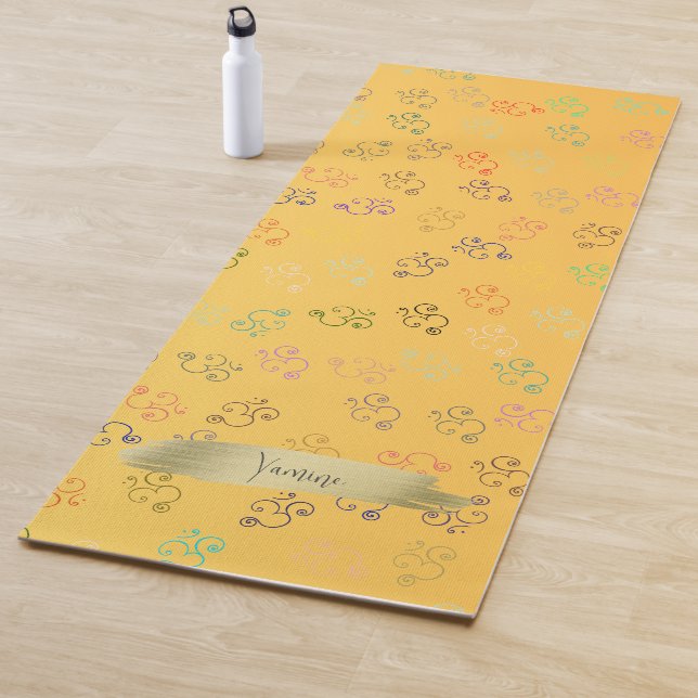 Esterilla De Yoga Caos OM | Amarillo, Bonito brillante Om (In situ)