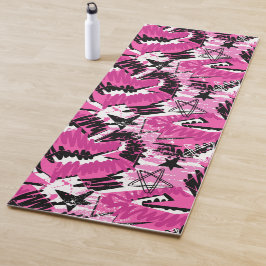 Esterilla De Yoga Caos rosado caliente - Tropical rosa brillante