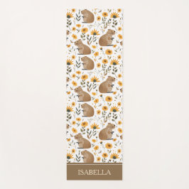 Esterilla De Yoga Capibara Floral Personalizada
