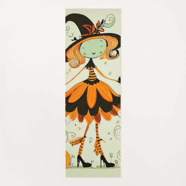Esterilla De Yoga capricho/bruja/calabaza/caída (Anverso)