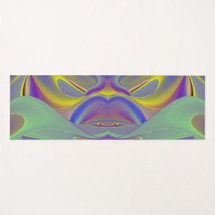 Esterilla De Yoga Cara mala, arte arcoiris abstracto en 3D