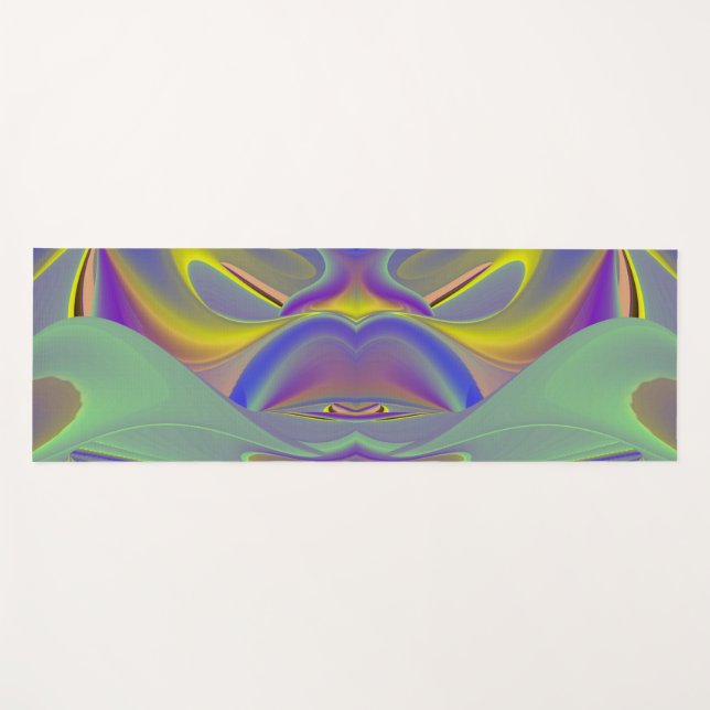 Esterilla De Yoga Cara mala, arte arcoiris abstracto en 3D (Anverso (horizontal))