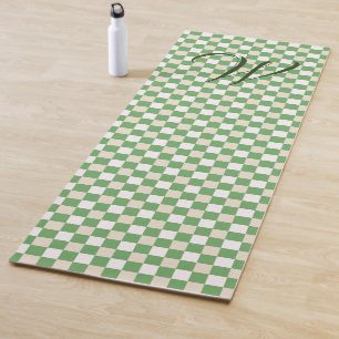 Esterilla De Yoga Cartón blanco, verde y beige monogramado