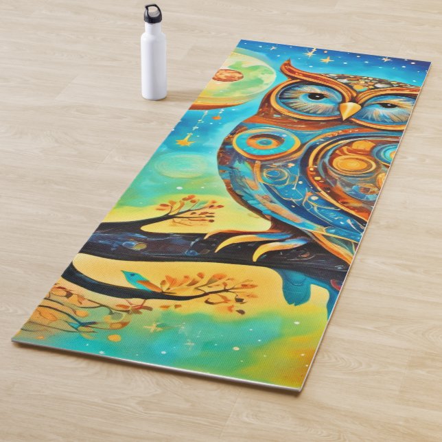 Esterilla De Yoga Celestiales de lechuza Vivid: Maravilla y magia (In situ)
