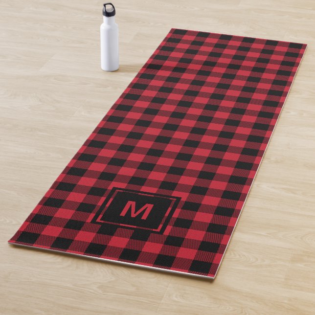 Esterilla De Yoga Checkerboard Masculine Plaid Pattern Monogram  (In situ)