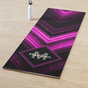Esterilla De Yoga Chevron de magenta rosa agudo metálico espumoso Mo