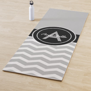 Esterilla De Yoga Chevron negro gris