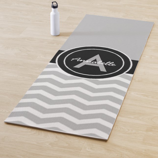 Esterilla De Yoga Chevron negro gris (In situ)