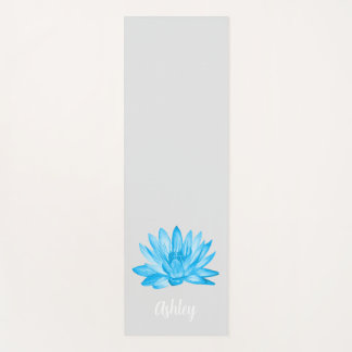 Esterilla De Yoga chic lotus baby blue personalized script