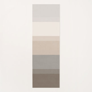 Esterilla De Yoga Chic Taupe, Crema y Gris Rayado de Diseñador