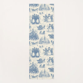 Esterilla De Yoga Chinoisería de Toile de Invierno Azul