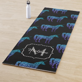 Esterilla De Yoga Chispas de unicornio patrón ombre azul acuático Mo