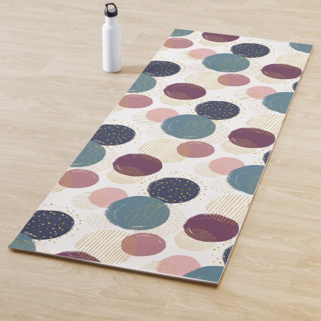 Esterilla De Yoga Círculos abstractos en Pastel y Oro (In situ)
