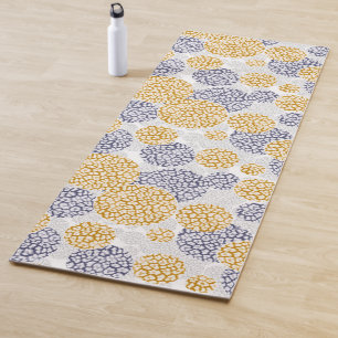 Esterilla De Yoga Círculos con huella de piel de leopardo amarillo y
