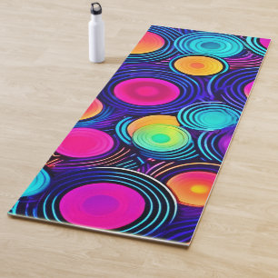 Esterilla De Yoga Círculos vibrantes de energía abstracta