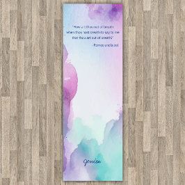 Esterilla De Yoga Cita de acuarela divertida rosa y azul pastel