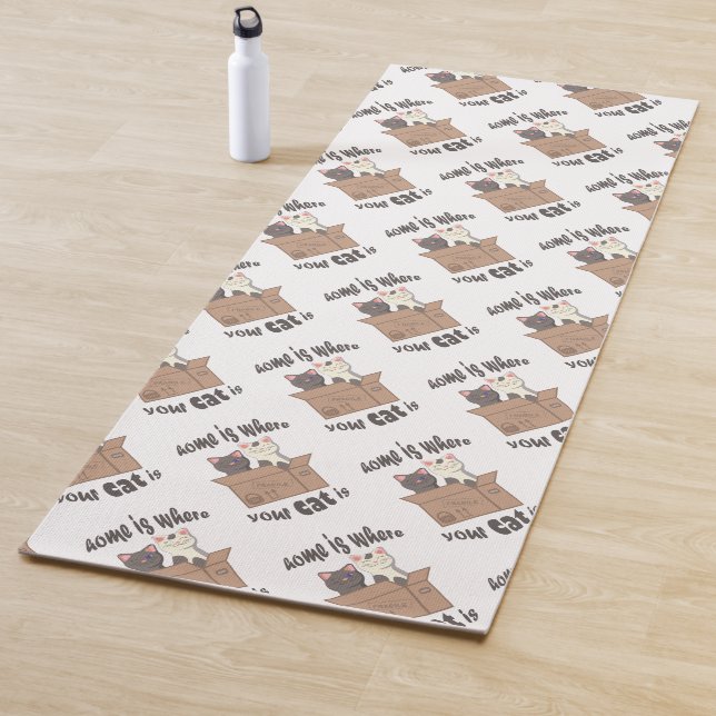 Esterilla De Yoga Cita divertida Home es donde está tu gato (In situ)