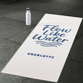 Esterilla De Yoga Cita motivadora flujo azul como agua