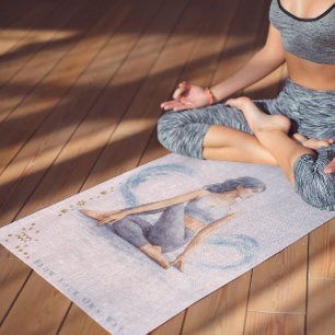 Esterilla De Yoga Cita personalizada ilustrada de Acuario del zodiac