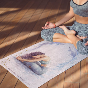 Esterilla De Yoga Cita personalizada ilustrada del zodiaco de Piscis