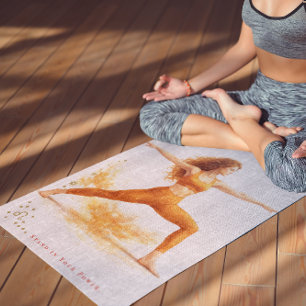 Esterilla De Yoga Cita personalizada ilustrada del zodiaco Leo