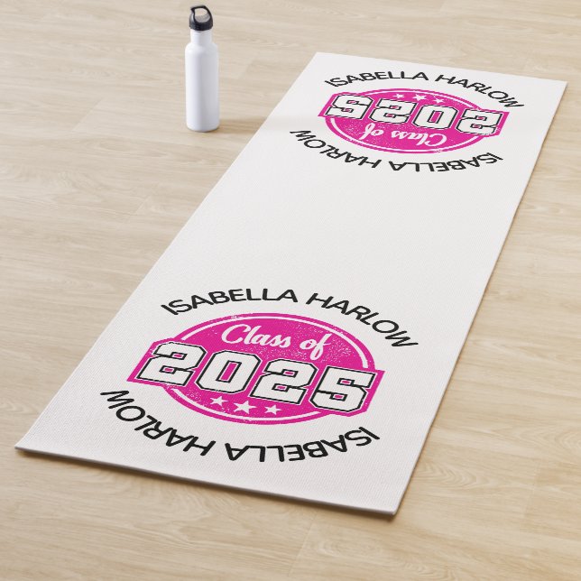 Esterilla De Yoga Clase de nombre de graduado rosado 2025 (In situ)