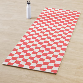 Esterilla De Yoga Classic coral red checkerboard