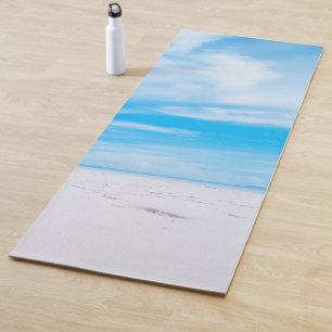 Esterilla De Yoga Clouds Sea Sand Blue Sky Clouds Plantilla Elegante