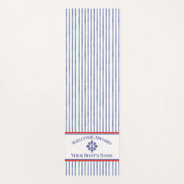 Esterilla De Yoga Coastal Stripe Monogram Boat Name Design