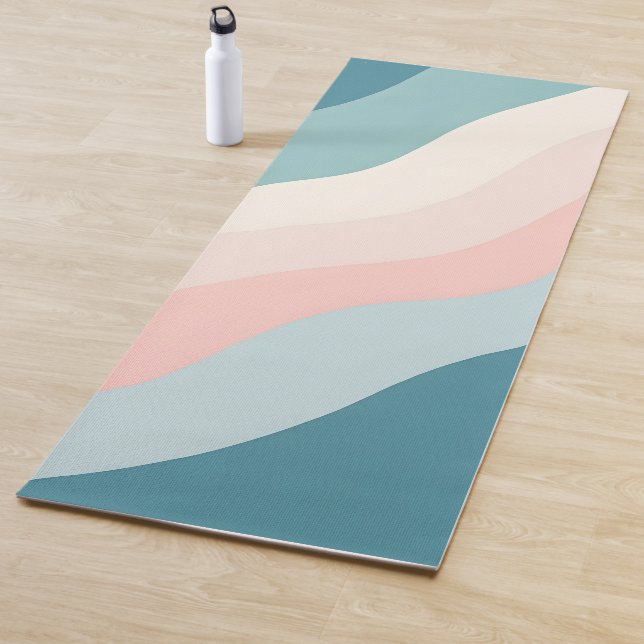 Esterilla De Yoga Colección Abstracta Moderna de Rosa Pálido y Menta (In situ)