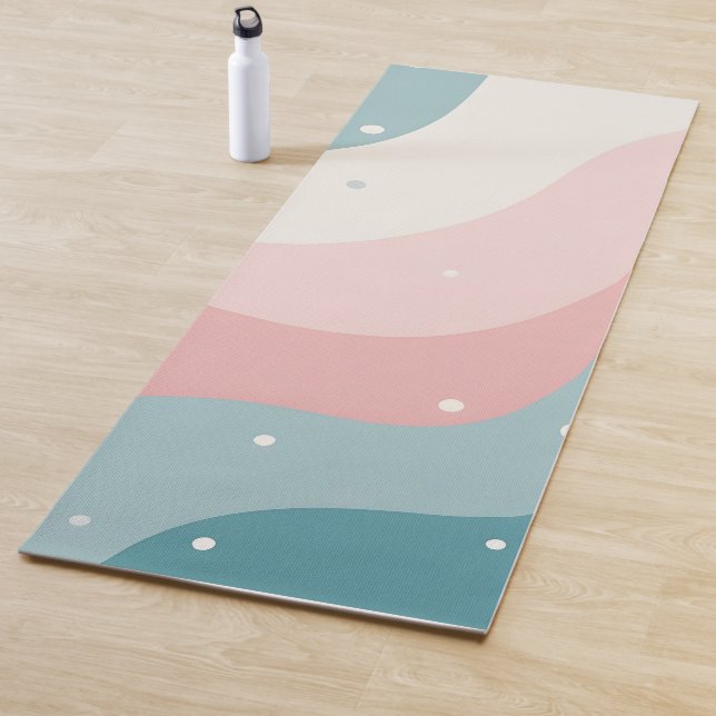Esterilla De Yoga Colección moderna abstracta de menta rosa sonrojad (In situ)