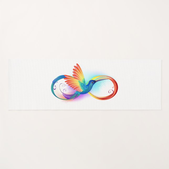 Esterilla De Yoga Colibrí arcoiris con símbolo Infinity (Anverso (horizontal))