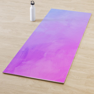 Esterilla De Yoga Color de agua abstracto rosa morado veneciano