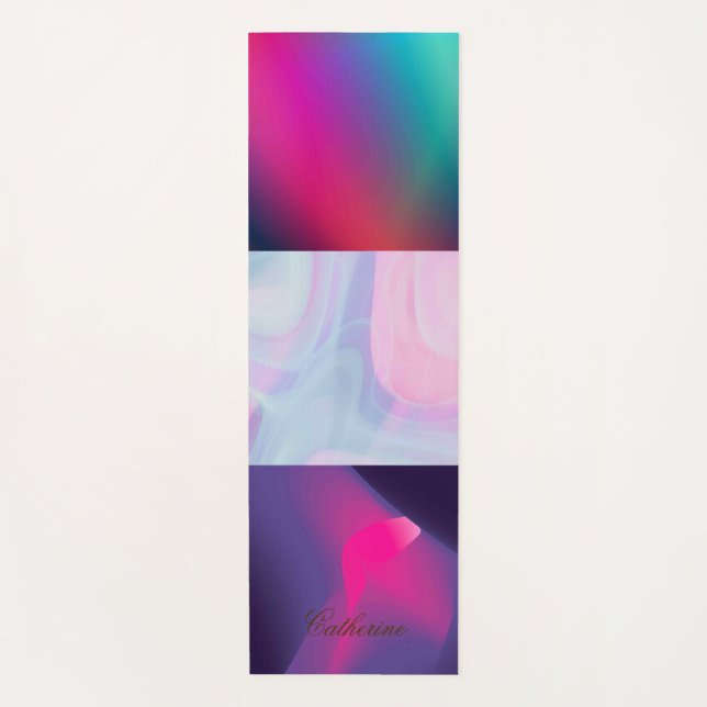 Esterilla De Yoga Color del arcoiris Nombre personalizado ecológico (Anverso)