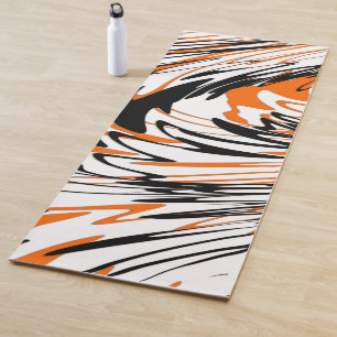 Esterilla De Yoga Colores bengalíes Naranja y líneas negras