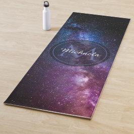 Esterilla De Yoga Colores brillantes de la vía láctea monograma pers