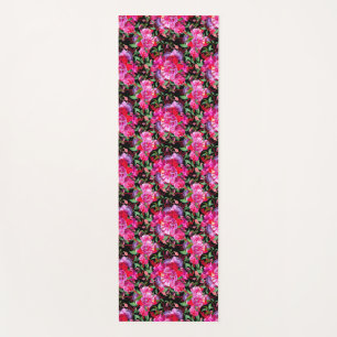 Esterilla De Yoga Colores de color rosa y negro de fucsia florecen