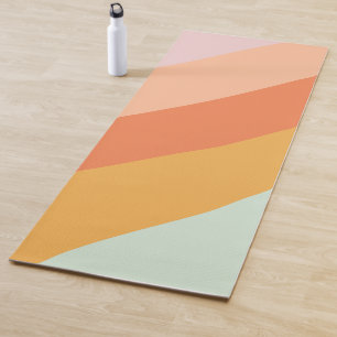 Esterilla De Yoga Coloridas bandas geométricas Retro Sweet Pastel