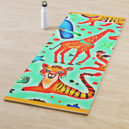 Esterilla De Yoga Colorido reino animal salvaje de las maravillas