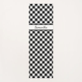 Esterilla De Yoga Comprobación diagonal de búfalo blanco negro con s