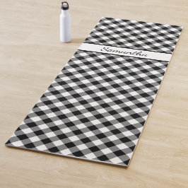 Esterilla De Yoga Comprobación diagonal de búfalo blanco negro con s