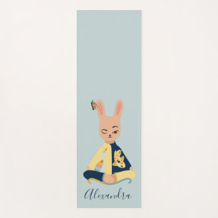 Esterilla De Yoga Conejo de conejo azul dulce meditador niños Yogi