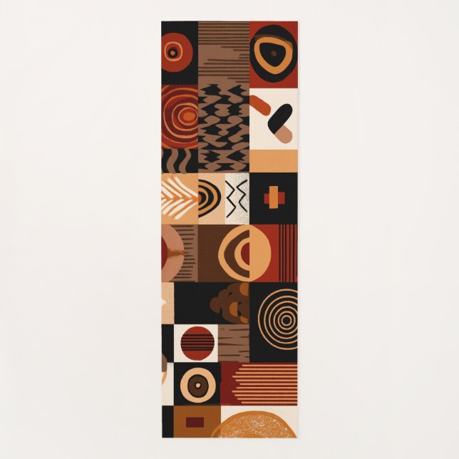 Esterilla De Yoga Congolese motifs background grid (Anverso)