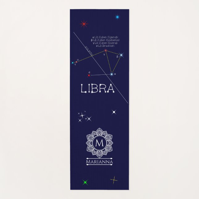 Esterilla De Yoga Constelación de Zodiac Libra (Anverso)