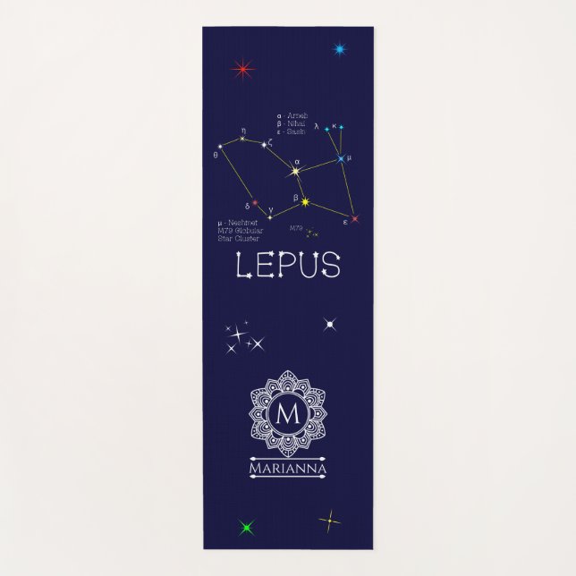 Esterilla De Yoga Constelación del hemisferio sur Lepus (Anverso)
